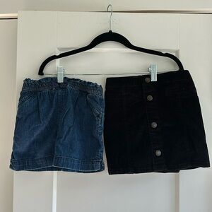 Lot of 2 5T skirts denim and corduroy